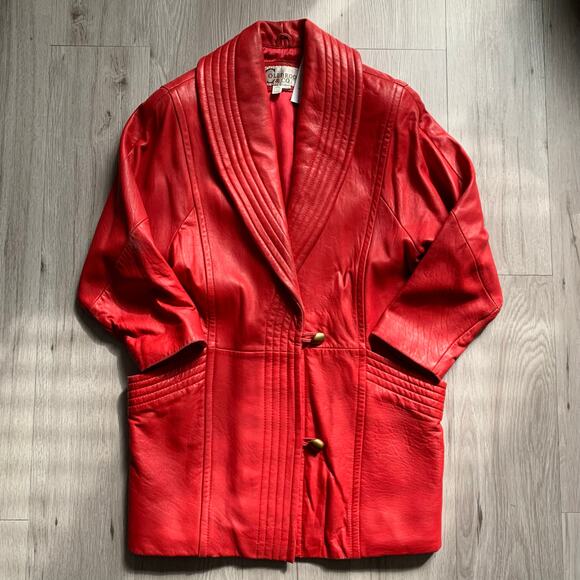 ColeBrook Jackets & Blazers - Vintage Red Leather Jacket Size S